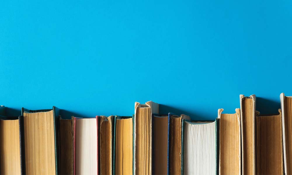 Books on a shelf