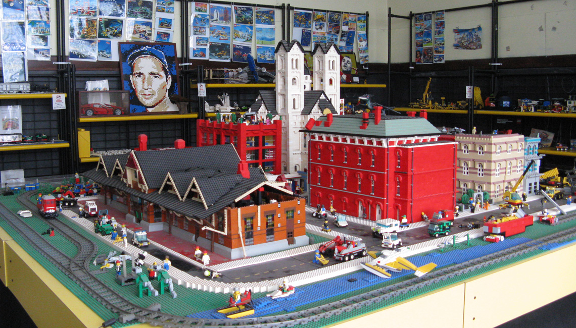 A large Lego display at the Toy and Brick Museum.