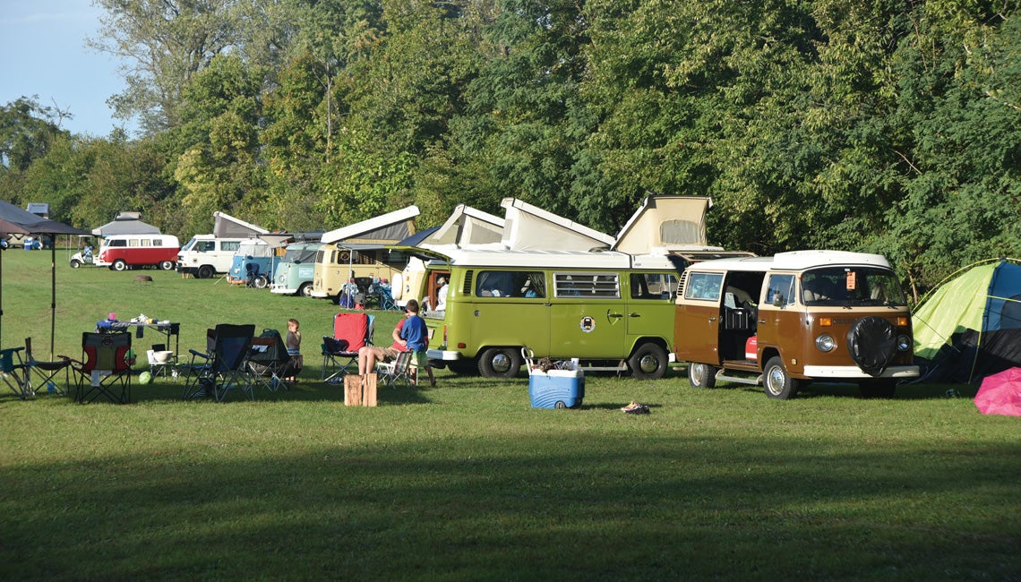 History, kamping, and koolness are all on display at Kelleys Island’s LEAKOIL Kombi Kampout.