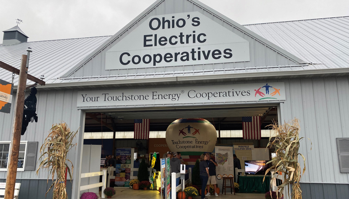 Co-ops connect with their members at the OEC education building at the annual Farm Science Review.