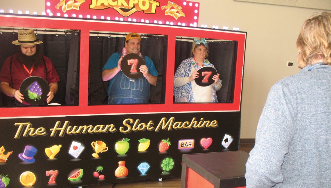 A person playing a game on a cruise