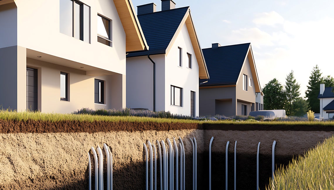 A house with an underground geothermal system