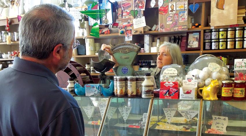 A man shops at Berdine's.