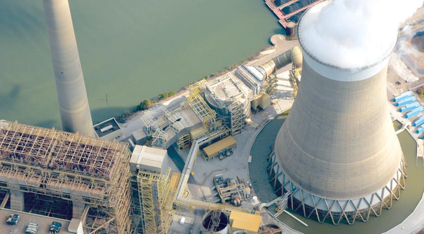 A shot of Cardinal Power Plant from above