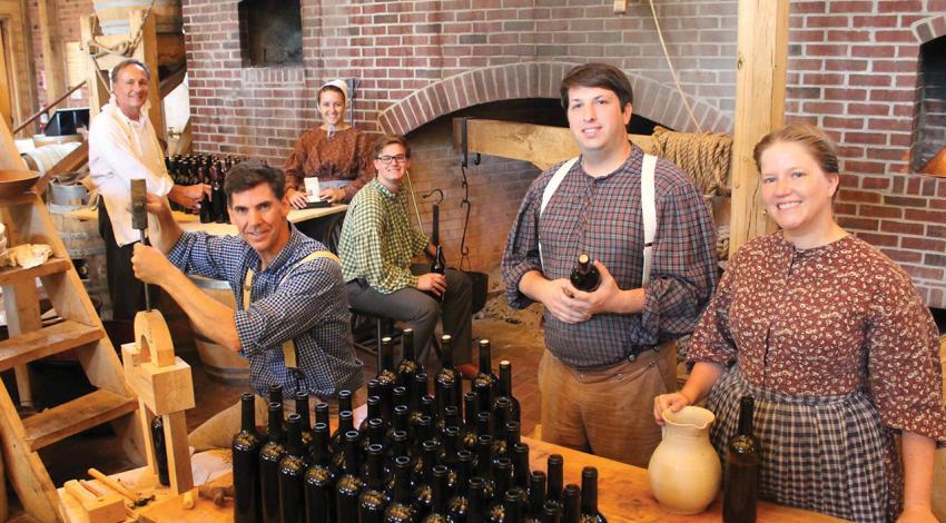 The staff at Carillon Brewing Company smile for a picture.