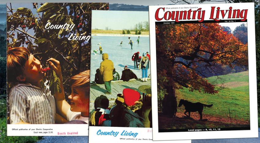 A collection of three Country Living covers.