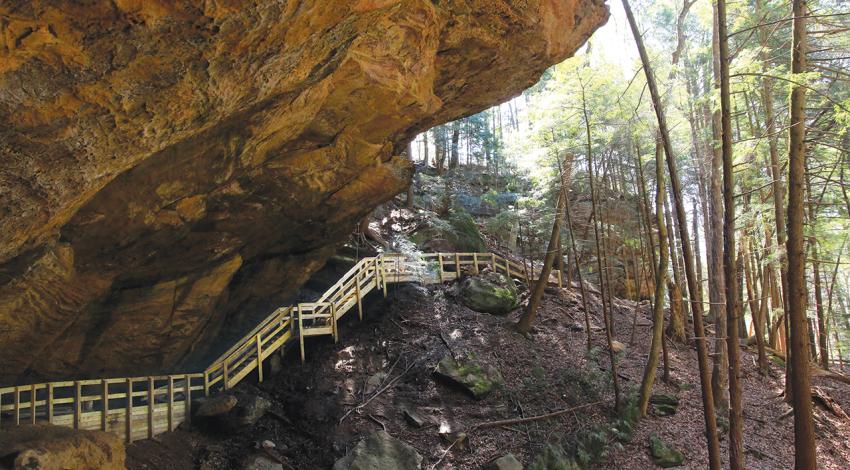 A photo of a trail at Hocking Hills