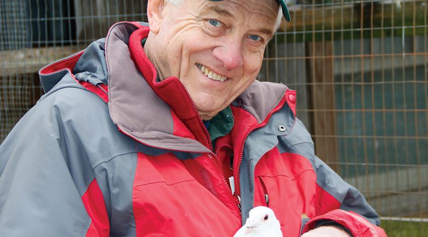 Guy Denny with pigeon