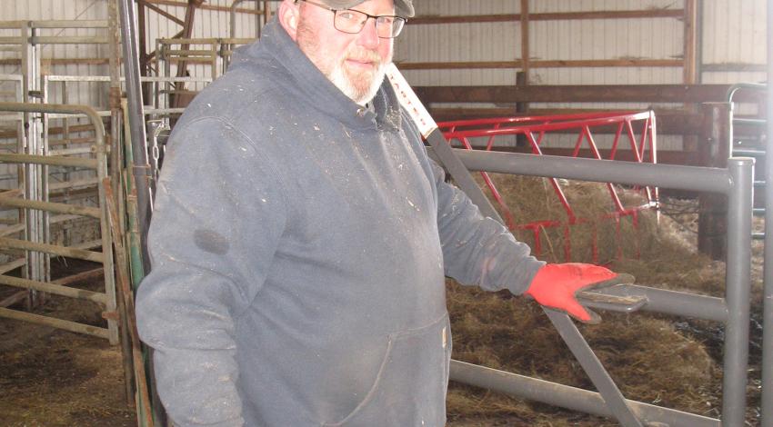 Martin Watson in his barn