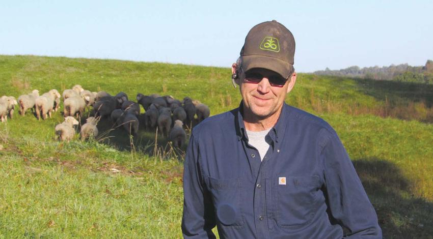 Rick Moore with his flock.