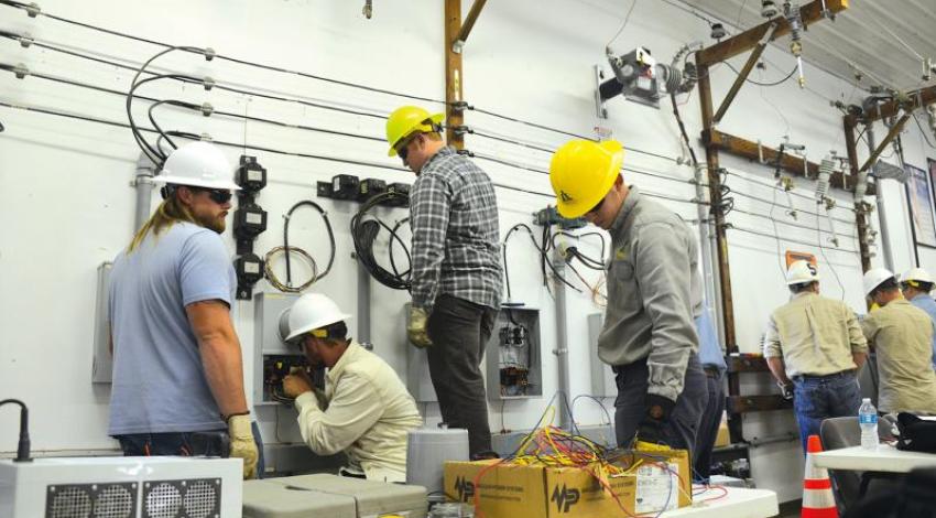 Attendees of the Ohio Farm Bureau's  ExploreAg event get an up-close look at the profession at the Central Ohio Lineworker Training Facility in Mount Gilead.