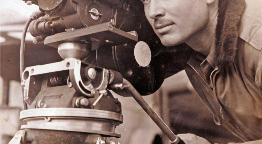 Karl Maslowski served as a combat cameraman for the U.S. Army Air Forces during World War II. He filmed aircraft and camp life at an airbase in Corsica under famed director Capt. William Wyler. Some of Maslowski’s footage was later used in the 1947 film Thunderbolt!