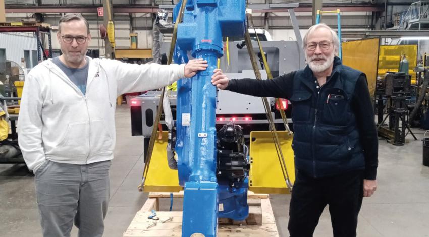 Wyatt Newman (left) and Sam Bell came up with their idea, for truck-mounted robots that can create custom road markings, while they were biking.