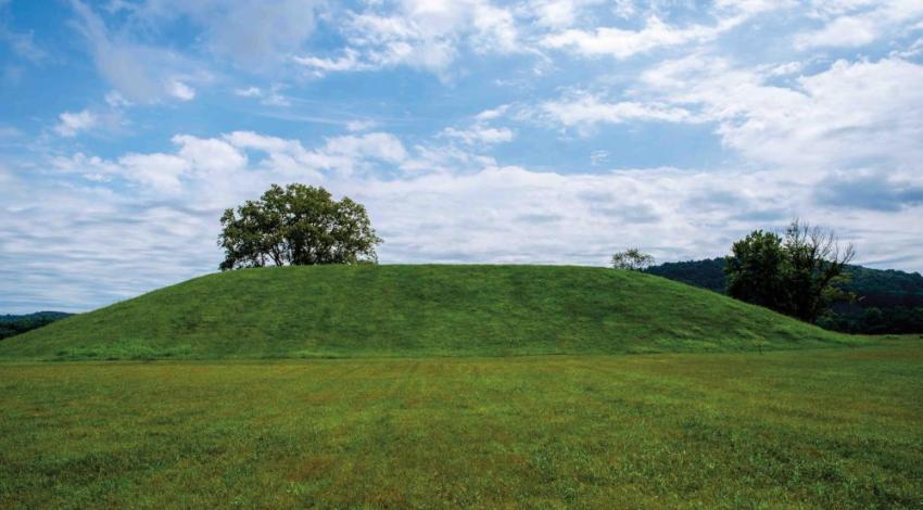 The reconstructed Central Mound at the Seip Earthworks southwest of Chillicothe (photograph by Mary Salen/Getty Images).