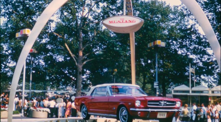 The original Ford Mustang during its debut.