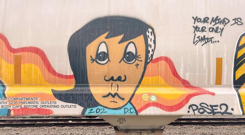 A painted train car