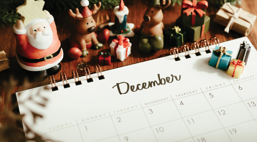 December calendar page