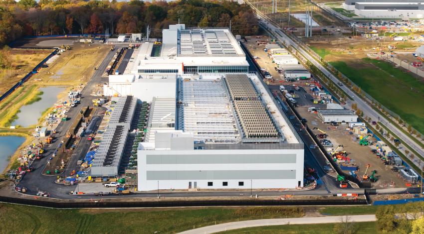 aerial view of data center