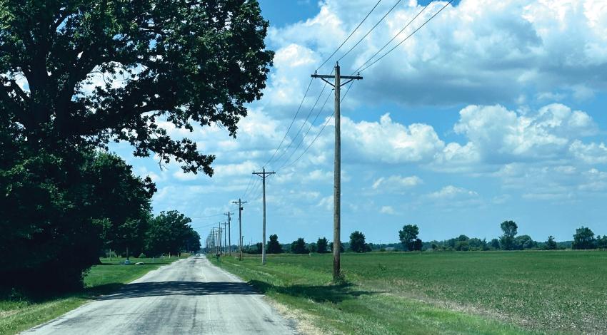 electric lines along road