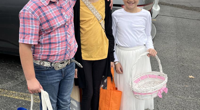 three girls dressed up for Halloween