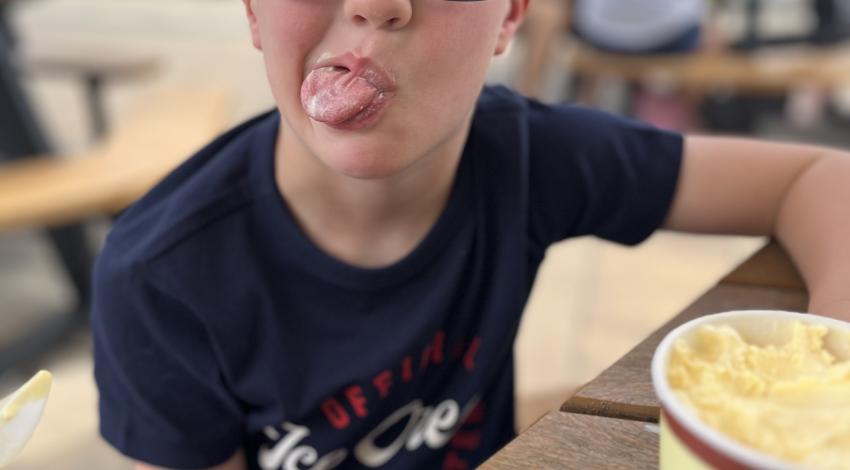 boy eating ice cream