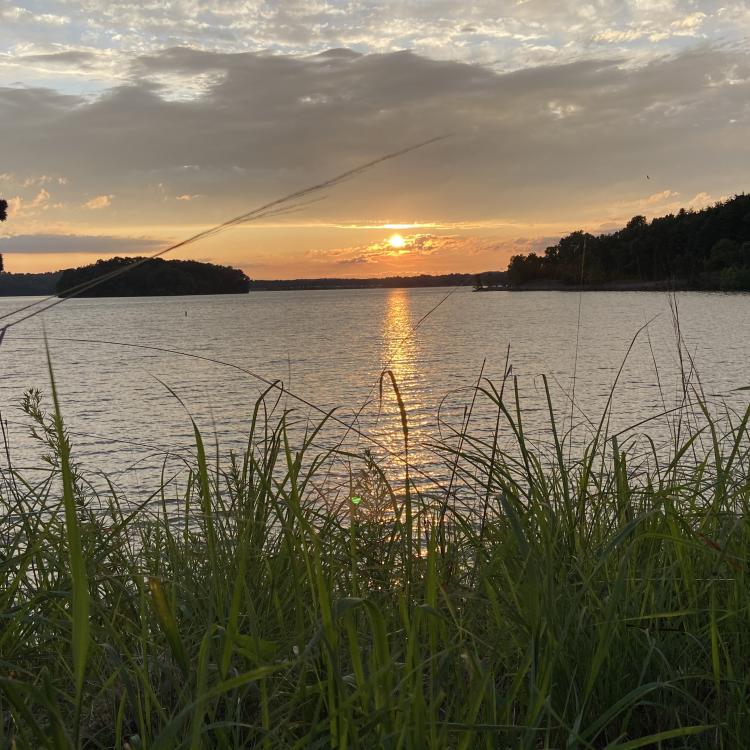sunset over a lake