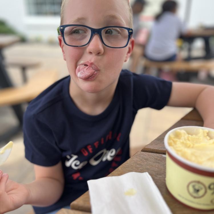boy eating ice cream