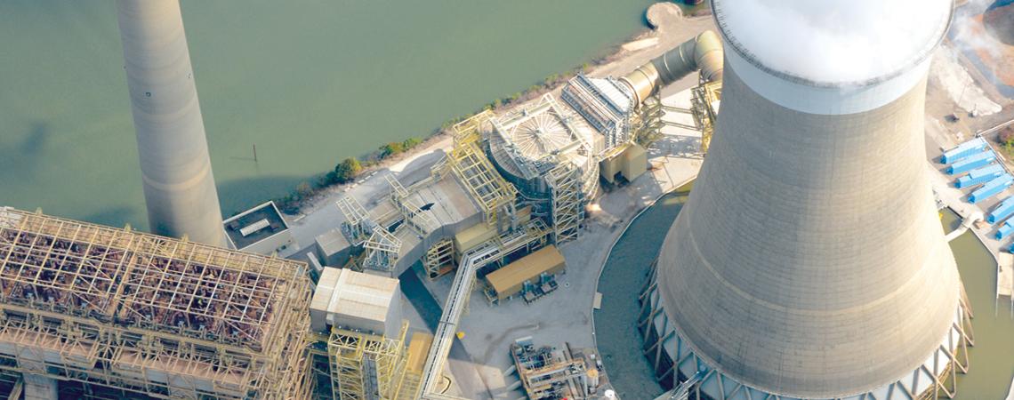 A shot of Cardinal Power Plant from above