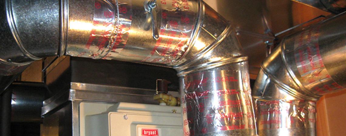 A picture of ductwork in a home.