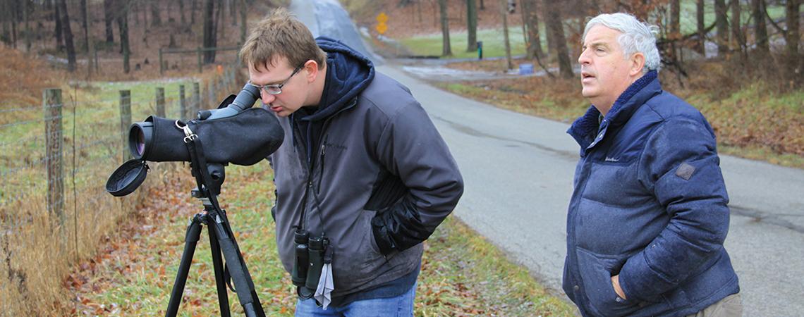 Tawse and Theaker searching for birds