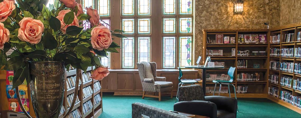 The library and reading room is one of numerous spectacularly restored ornate rooms on the Wagnalls Museum in Lithopolis.