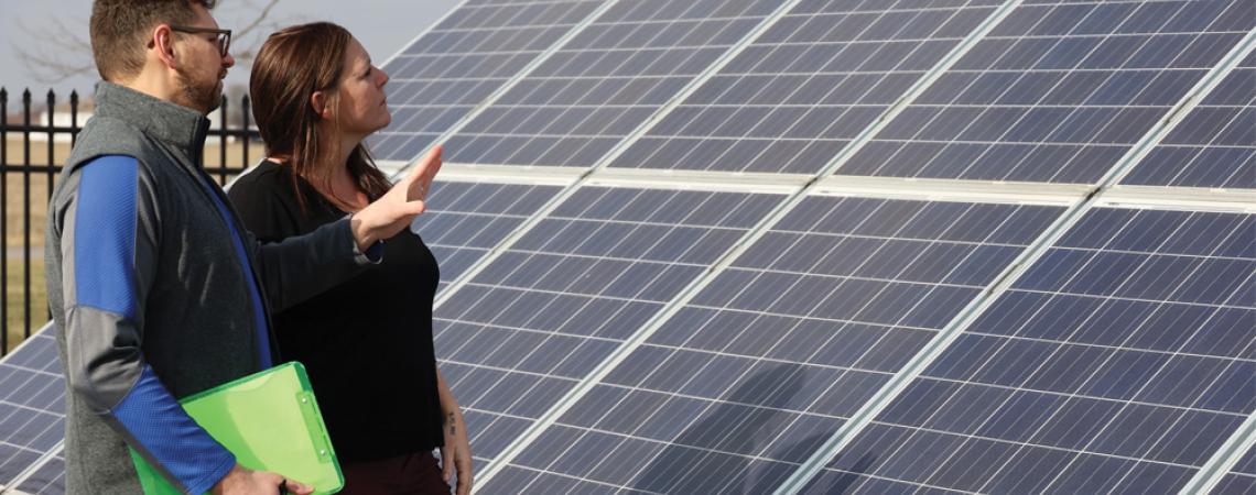 Peter Niagu, energy advisor at Paulding Putnam Electric Cooperative, consults with a member about solar generation.