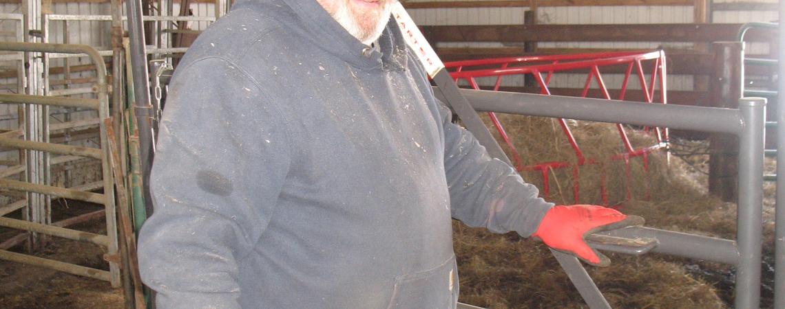 Martin Watson in his barn