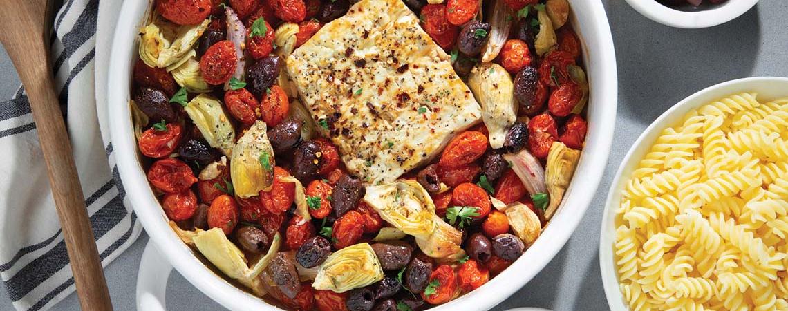 Baked Kalamata and Feta Pasta