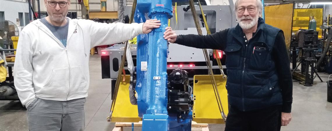 Wyatt Newman (left) and Sam Bell came up with their idea, for truck-mounted robots that can create custom road markings, while they were biking.