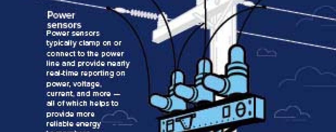 graphic of power pole explaining equipment on the pole