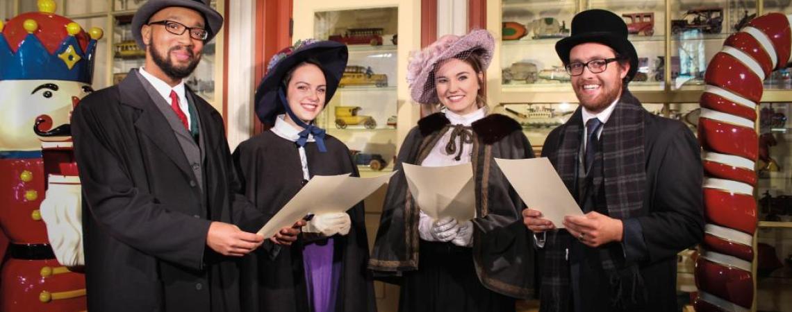 Guests can enjoy Yuletide carols being sung by choirs during their visit to Carillon Historical Park (photo courtesy Carillon Historical Park).