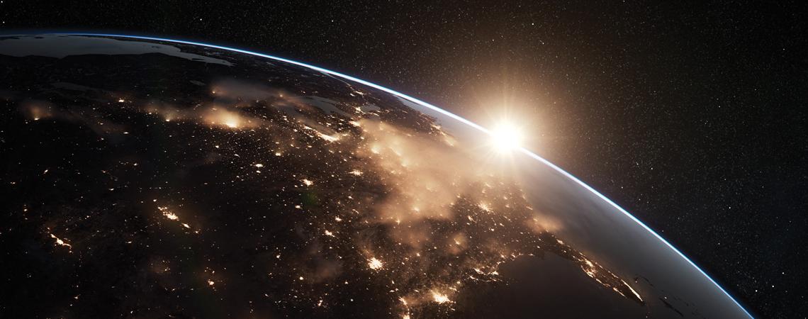 View of the world from outer space