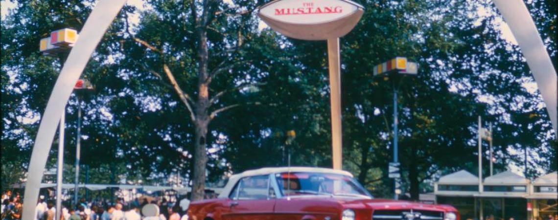 The original Ford Mustang during its debut.