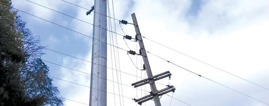 A transmission pole