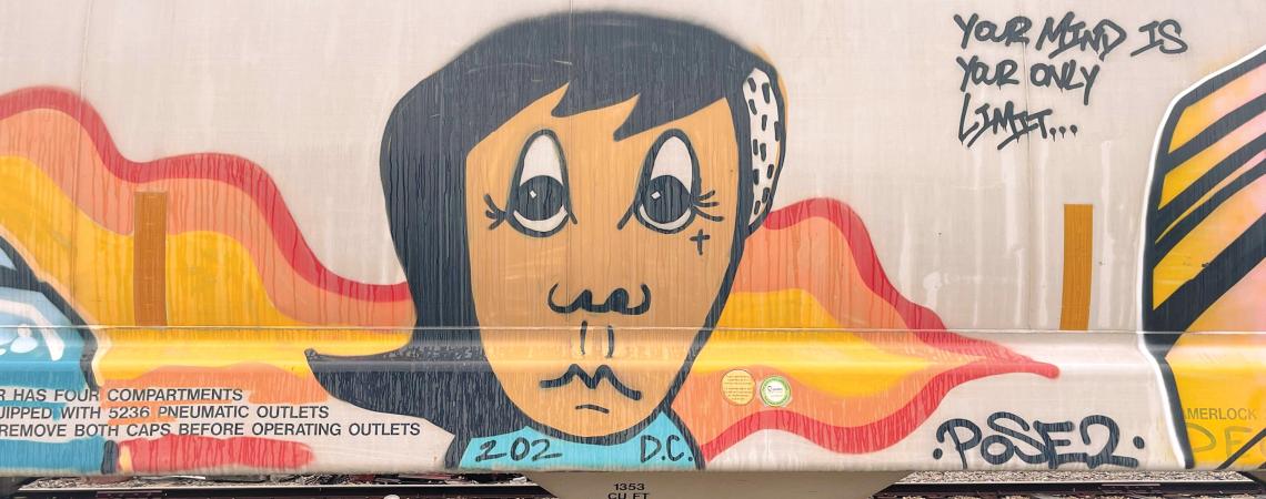 A painted train car