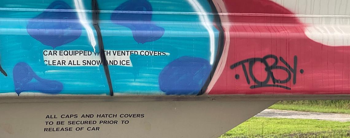 A painted train car