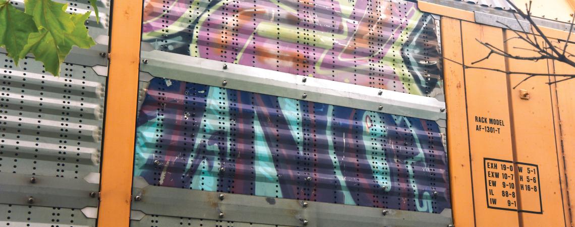 A painted train car