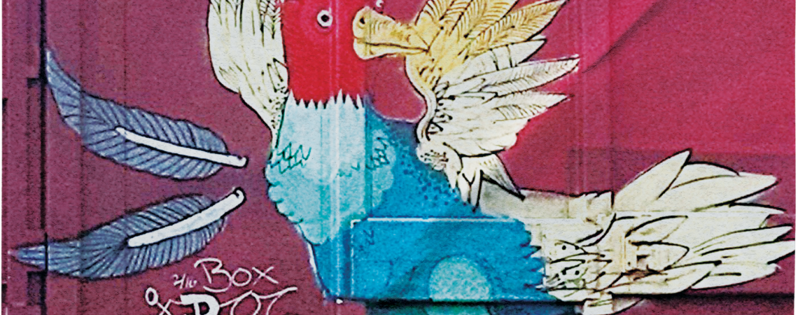 A painted train car