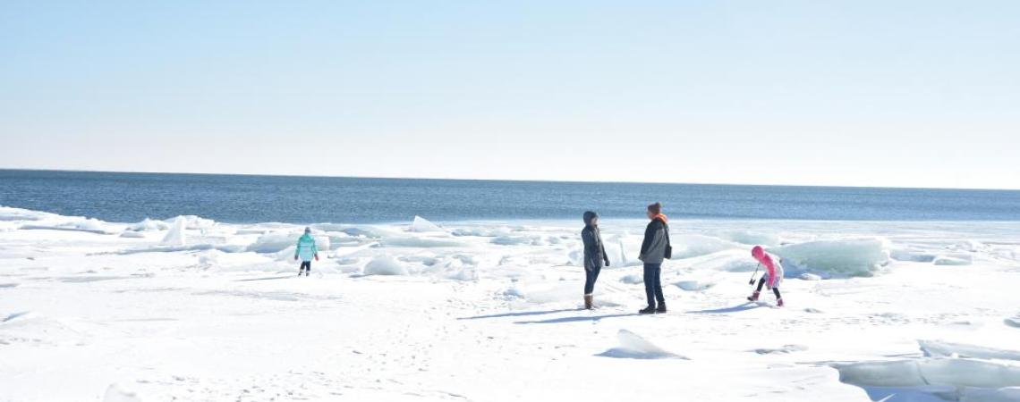 Come January or February, families hit the remaining ice along the Lake Erie shore for some (dangerous) excitement.