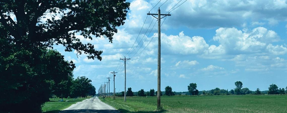 electric lines along road