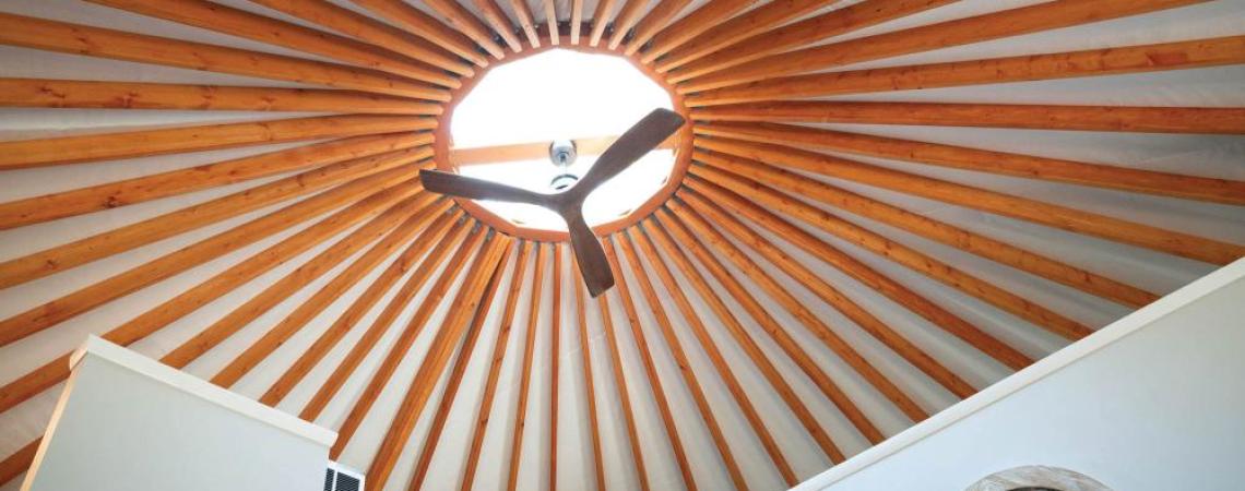 Inside a yurt at The Wilds