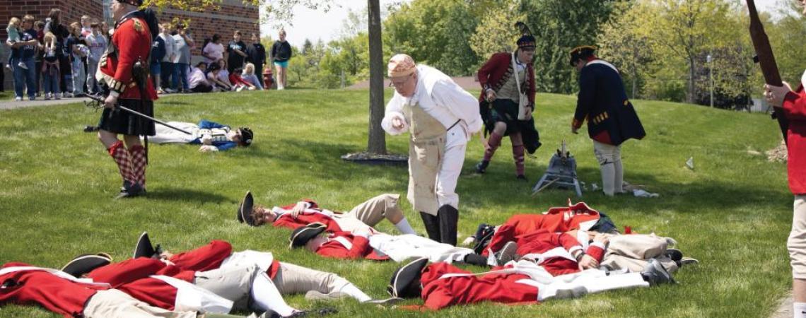 A Revolutionary War Reenactment at Willard Middle School in Ohio